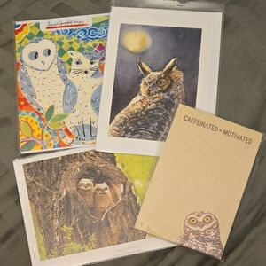 Owl Art Print Set